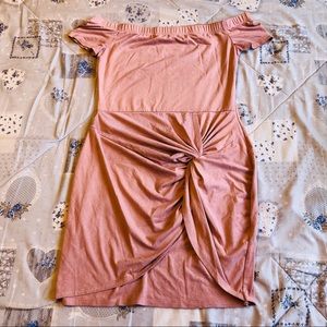 Velvet dusty pink dress